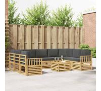 vidaXL Set di divani da esterno da 8 pezzi, bianco e antracite, mobili da giardino, divano da esterno moderno, set sezionale per terrazza e patio, design durevole e confortevole