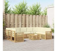 vidaXL Set di divani da esterno da 8 pezzi, bianco e crema, mobili da giardino, divano da esterno moderno, set sezionale per terrazza e patio, design durevole e confortevole