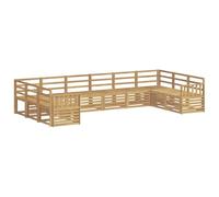 vidaXL Set di divani da esterno 10 pz Bianco Legno di Acacia Massello