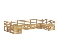 vidaXL Set di divani da esterno 10 pz Bianco Legno di Acacia Massello