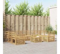 vidaXL Set di divani da esterno 10 pcs Bianco 59 x 59 x 37 cm, Mobili da giardino, divano outdoor moderno, set angolare per il patio e terrazza, resistente e confortevole