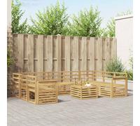 vidaXL Set di divani da esterno 10 pcs Bianco 59 x 59 x 37 cm, Mobili da giardino, divano outdoor moderno, set angolare per il patio e terrazza, resistente e confortevole
