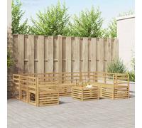 vidaXL Set di divani da esterno 10 pcs Bianco 59 x 59 x 37 cm, Mobili da giardino, divano outdoor moderno, set angolare per il patio e terrazza, resistente e confortevole