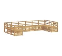 vidaXL Set di divani da esterno 10 pz Bianco Legno di Acacia Massello