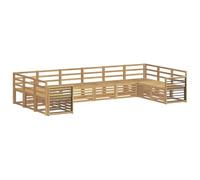 vidaXL Set di divani da esterno 10 pz Bianco Legno di Acacia Massello