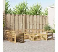 vidaXL Set di divani da esterno 10 pcs Bianco 59 x 59 x 37 cm, Mobili da giardino, divano outdoor moderno, set angolare per il patio e terrazza, resistente e confortevole