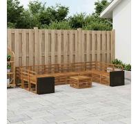 vidaXL Set di divani da esterno 11 pcs Naturale, Divano da giardino, set sezionale moderno, comodo per esterni, arredo patio resistente, relax in terrazza