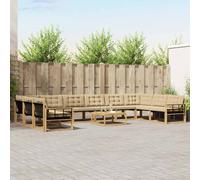 vidaXL Set di divani da esterno 11 pz Bianco e Beige