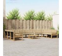 vidaXL Set di divani da esterno 11 pz Bianco e Beige