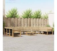 vidaXL Set di divani da esterno 11 pz Bianco e Beige