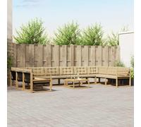 vidaXL Set di divani da esterno 11 pz Bianco e Beige