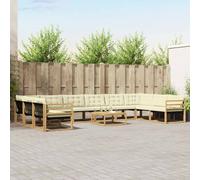 vidaXL Set di divani da esterno 11 pz Bianco e Crema