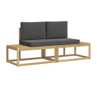 vidaXL Set di divani da esterno 2 pcs Bianco e Antracite Poliestere, Divano moderno da esterno, resistente per patio, set lounge da giardino per giardini, aree vicino piscina e verande