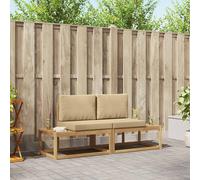 vidaXL Set di divani da esterno 2 pcs Bianco e Beige Poliestere, Divano moderno da esterno, resistente per patio, set lounge da giardino per giardini, aree vicino piscina e verande
