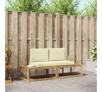 vidaXL Set di divani da esterno 2 pcs Bianco e Crema Poliestere, Divano da Giardino Moderno, Mobili Resistenti per Patio, Bordo Piscina, Giardino, Terrazzo e Zona Relax