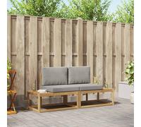 vidaXL Set di divani da esterno 2 pz Bianco e Grigio Chiaro Poliestere