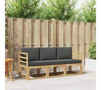 vidaXL Set di divani da esterno 3 pezzi, divano da esterno, lounge moderno per giardino, mobili sezionali per patio, set comodo ed elegante