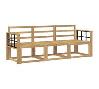 vidaXL Set di divani da esterno 3 pcs Bianco 189,5 x 63 x 73 cm, Divano da esterno, lounge moderna per giardino, set sezionale per relax in patio, collezione stilosa