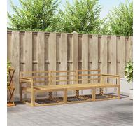 vidaXL Set di divani da esterno 3 pcs Bianco 249,5 x 83 x 73 cm, Set di divani da esterno in acacia, lounge moderna, sezione flessibile, arredo resistente per il patio