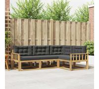 vidaXL Set di divani da esterno 3 pcs Bianco e Antracite Poliestere, Mobili da esterno flessibili, set moderno per patio, divano comodo per il giardino, seduta resistente agli agenti atmosferici