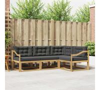 vidaXL Set di divani da esterno 3 pcs Bianco e Antracite Poliestere, Mobili da esterno flessibili, set moderno per patio, divano comodo per il giardino, seduta resistente agli agenti atmosferici