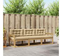 vidaXL Set di divani da esterno 3 pcs Bianco e Beige Poliestere