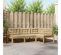 vidaXL Set di divani da esterno 3 pcs Bianco e Beige Poliestere