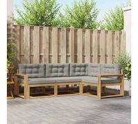 vidaXL Set di divani da esterno 3 pcs Bianco e Grigio Chiaro, Mobili da esterno flessibili, set moderno per patio, divano comodo per il giardino, seduta resistente agli agenti atmosferici