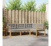 vidaXL Set di divani da esterno 3 pcs Bianco e Grigio Chiaro, Mobili da esterno flessibili, set moderno per patio, divano comodo per il giardino, seduta resistente agli agenti atmosferici