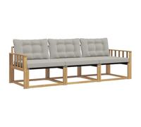 vidaXL Set di divani da esterno 3 pcs Bianco e Grigio Chiaro, Divano da esterno moderno, mobili da giardino resistenti, set relax per patio, posti sul terrazzo