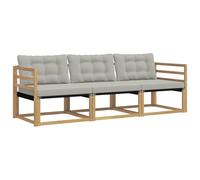 vidaXL Set di divani da esterno 3 pcs Bianco e Grigio Chiaro, Divano da esterno moderno, mobili da giardino resistenti, set relax per patio, posti sul terrazzo