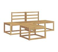 vidaXL Set di divani da esterno 3 pcs Bianco Legno di Acacia Massello, Divano da Giardino, Set Moderno per Esterni, Arredo Patio per Vivere Comodi in Terrazza