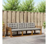 vidaXL Set di divani da esterno 3 pcs Grigio Naturale e Chiaro