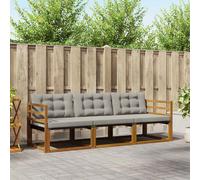 vidaXL Set di divani da esterno 3 pcs Grigio Naturale e Chiaro