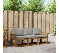 vidaXL Set di divani da esterno 3 pcs Grigio Naturale e Chiaro