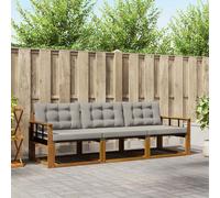 vidaXL Set di divani da esterno 3 pcs Grigio Naturale e Chiaro