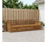 vidaXL Set di divani da esterno 3 pcs Naturale, Divano Sezionale Moderno per Esterni, Comfort in Giardino, Arredamento per Terrazza e Patio