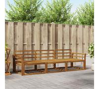 vidaXL Set di divani da esterno 3 pcs Naturale, Set di divani per esterni in legno di acacia, lounge giardino moderno, sezione patio flessibile, mobili resistenti alle intemperie, posti a sedere a bo