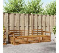 vidaXL Set di divani da esterno 3 pcs Naturale, Divano Sezionale Moderno da Giardino, Mobili Resistenti per Patio, Lounge per Esterni, Set per Vivere