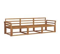 vidaXL Set di divani da esterno 3 pcs Naturale, Set di divani per esterni in legno di acacia, lounge giardino moderno, sezione patio flessibile, mobili resistenti alle intemperie, posti a sedere a bo