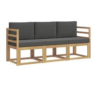 vidaXL Set di divani da esterno 3 pezzi, divano da esterno, lounge moderno per giardino, mobili sezionali per patio, set comodo ed elegante