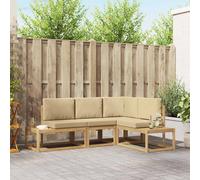 vidaXL Set di divani da esterno 3 Pezzo Bianco e Beige Poliestere