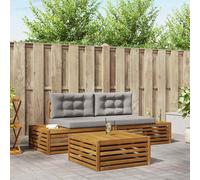 vidaXL Set di divani da esterno 3 Pezzo Grigio Naturale e Chiaro, Divano da Giardino, Set Sezionale Stylish, Mobili da Patio Resistenti, Spazio Relax all'Aperto