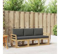 vidaXL Set di divani da esterno 3 pezzi, divano esterno, soggiorno moderno, mobili componibili per terrazza, comfort con stile