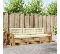 vidaXL Set di divani da esterno 3 pz Bianco e Crema
