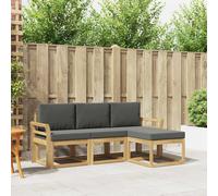vidaXL Set di divani da esterno 4 pezzi, divano da esterno, mobile modulare moderno, area da giardino e sedie per terrazza, goditi il comfort nel tuo patio