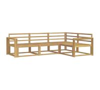 vidaXL Set di divani da esterno 4 pcs Bianco 251,5 x 172,5 x 73 cm, Mobili da esterno flessibili, set moderno per patio, divano comodo per il giardino, seduta resistente agli agenti atmosferici