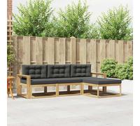 vidaXL Set di divani da esterno 4 pcs Bianco e Antracite Poliestere, Divano Modulare per Giardino, Set Patios Moderno, Mobili Resistenti, Comodo e Ideale per Esterni