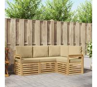 vidaXL Set di divani da esterno 4 pcs Bianco e Beige