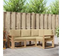 vidaXL Set di divani da esterno 4 pcs Bianco e Beige, Divano moderno da giardino, set lounge per terrazzo, patio, mobili resistenti per vivibilità